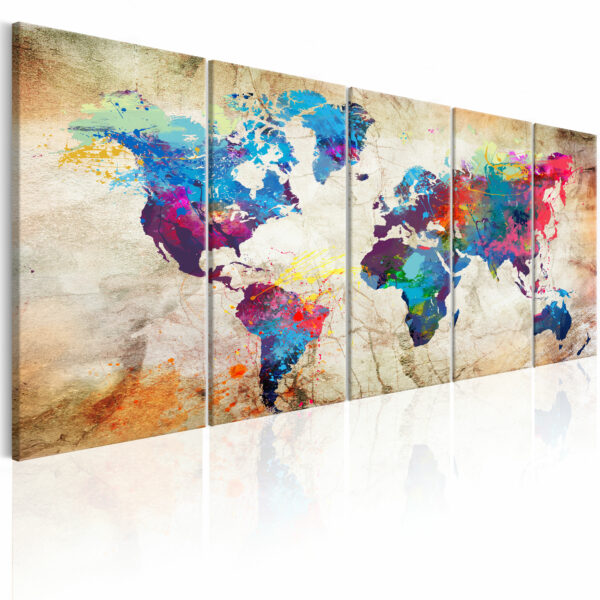 Kép - World Map: Colourful Ink Blots